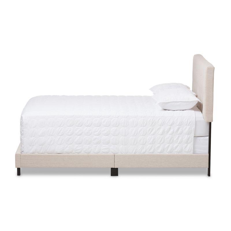 Cassandra Light Beige Queen Upholstered Bed with Tufted Headboard