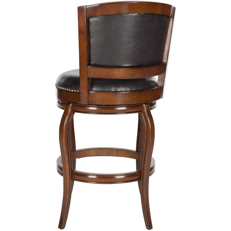 Pasquale Swivel Bar Stool - FOX7011 - Walnut/Brown - Safavieh Couture