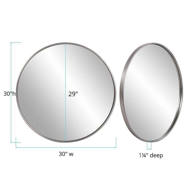 Howard Elliott 30" Round Stainless Steel Framed Vanity Mirror Brushed Silver