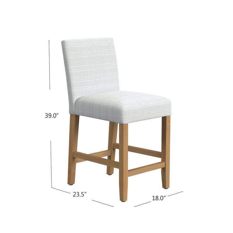 Classic Mini Grid Pattern Upholstered Counter Height Barstool - HomePop