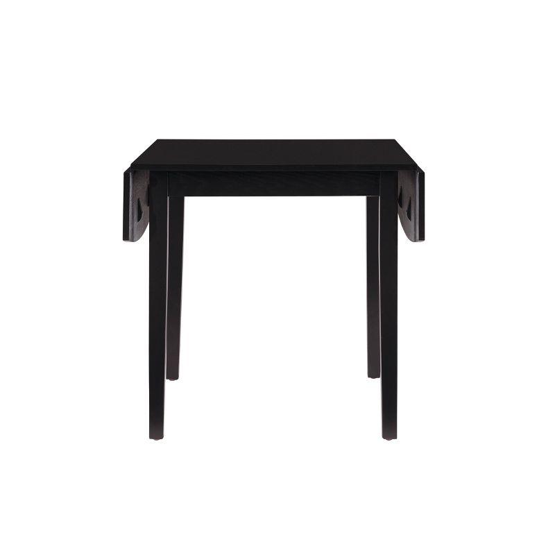 Torino 48" Extendable Solid Rubberwood Square Dining Table in Black