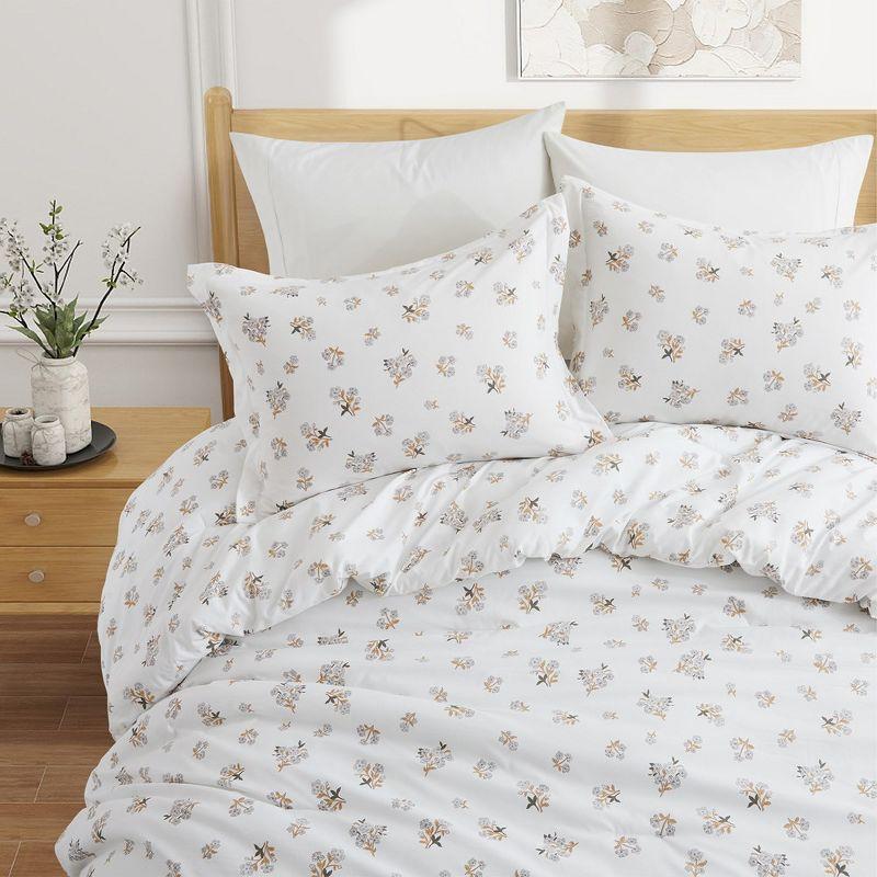 Peace Nest Floral Printed Comforter Set with Pillowcases, Bedding Set for All Season