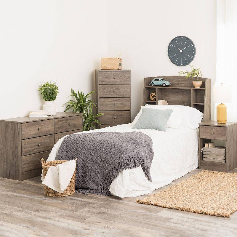Astrid 6 Drawer Tall Chest Drifted Gray - Prepac: Space-Saving Storage for Small Rooms