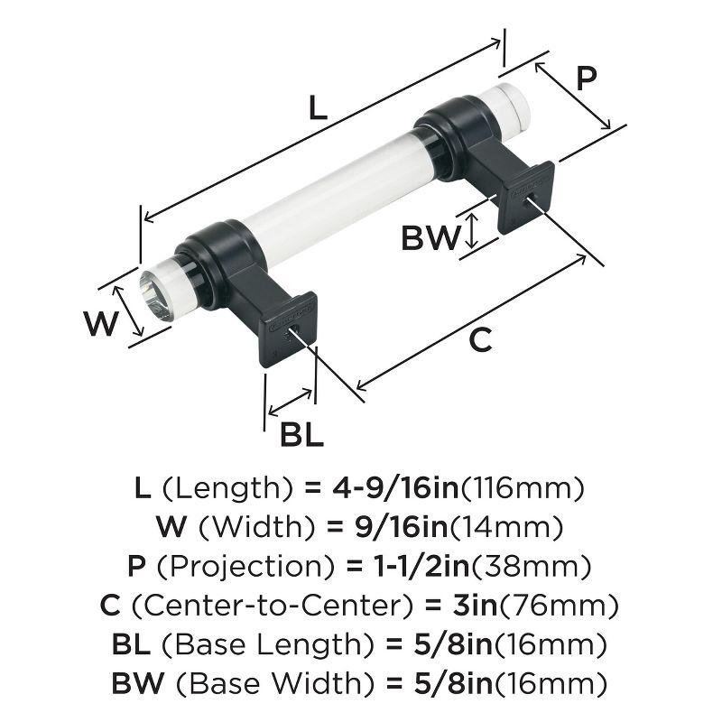 Amerock Glacio 3 inch (76mm) Center-to-Center Clear/Black Bronze Cabinet Pull
