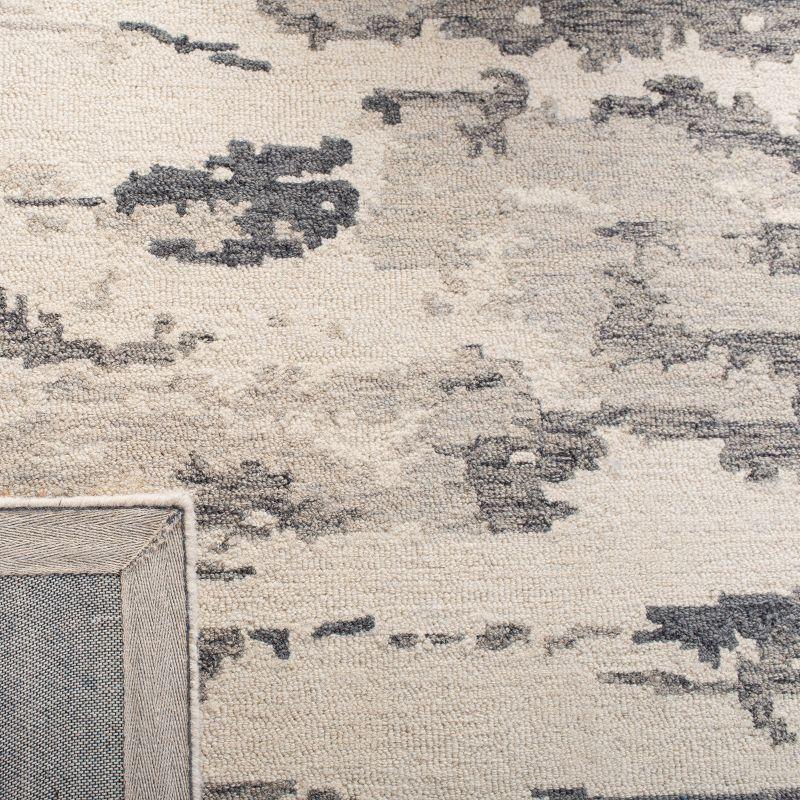 Abstract ABT465 Handmade Indoor Area Rug - Charcoal/Ivory - 6'x6' - Safavieh