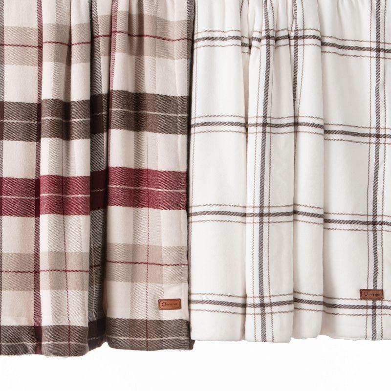 Chanasya Fleece Plaid with Reversible Faux Shearling Throw Blanket