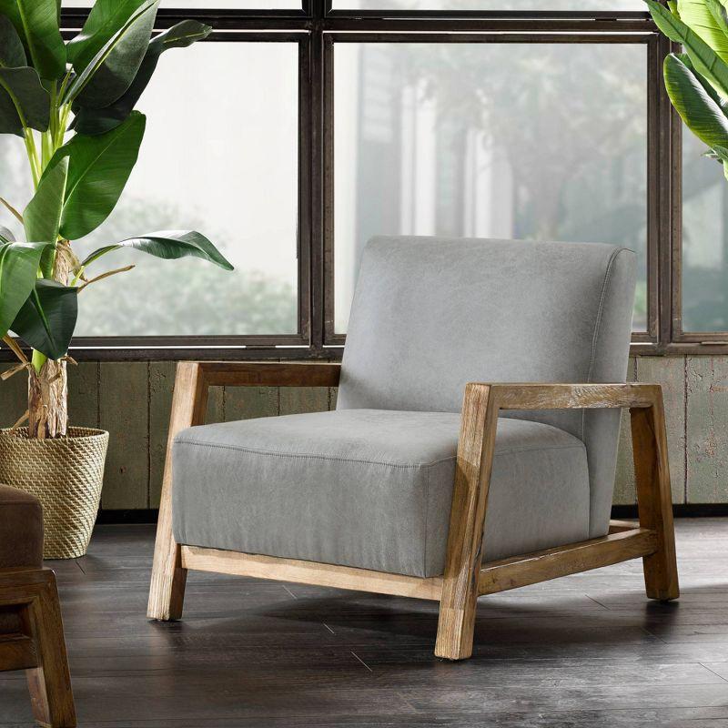 Ink+Ivy Easton Low Profile Accent Chair Gray: Upholstered Polyester, Wood Frame, 300lb Capacity