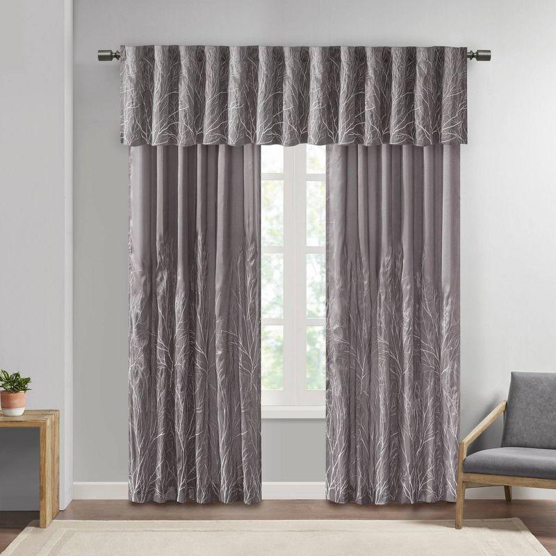 Andora Faux Silk Embroidered Window Valance