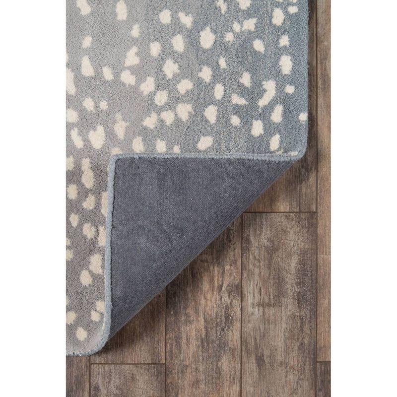 Woodland Animal Print Handmade Tufted Wool Gray/Blue Area Rug