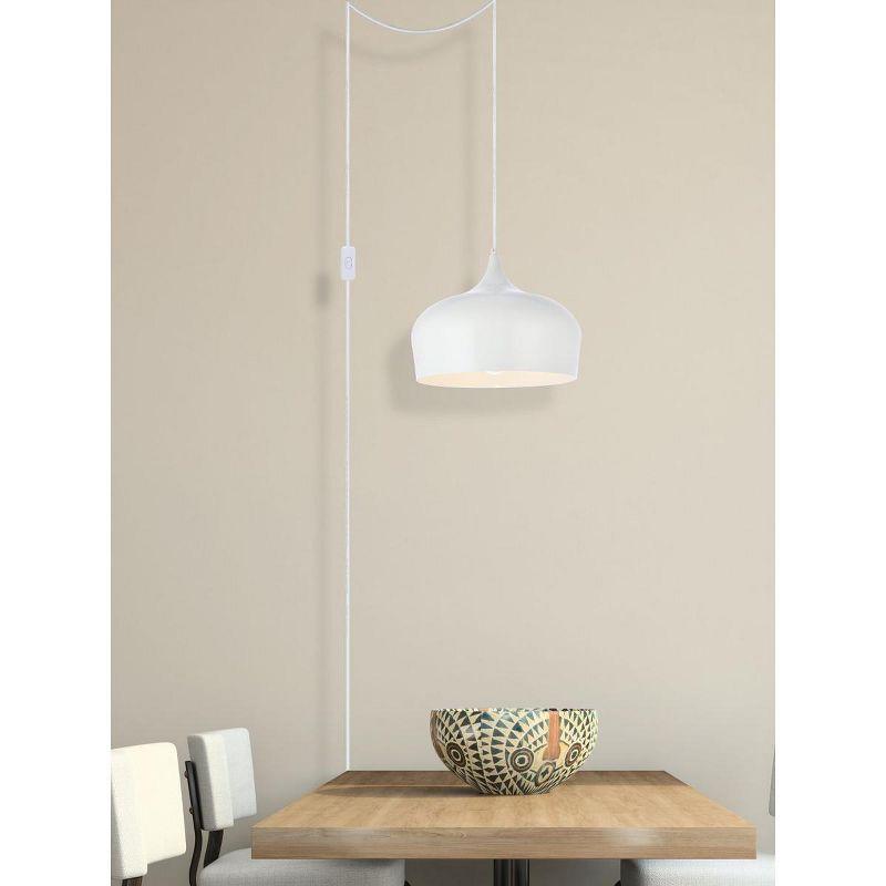 Elegant Lighting Nora 1 Light white plug-in pendant