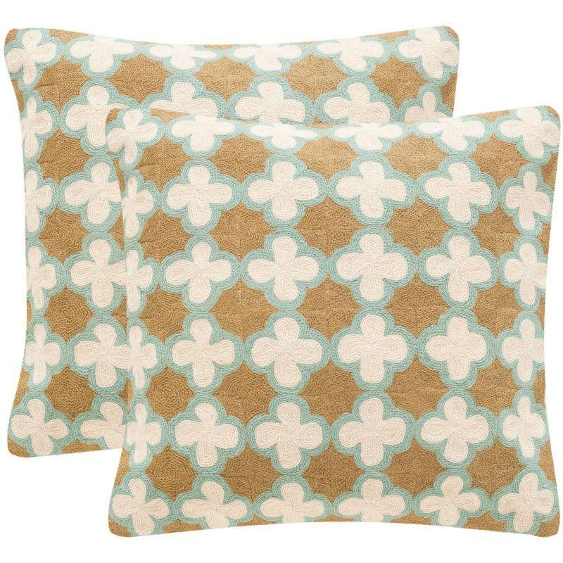 Carna Geometric Feather Throw Pillow