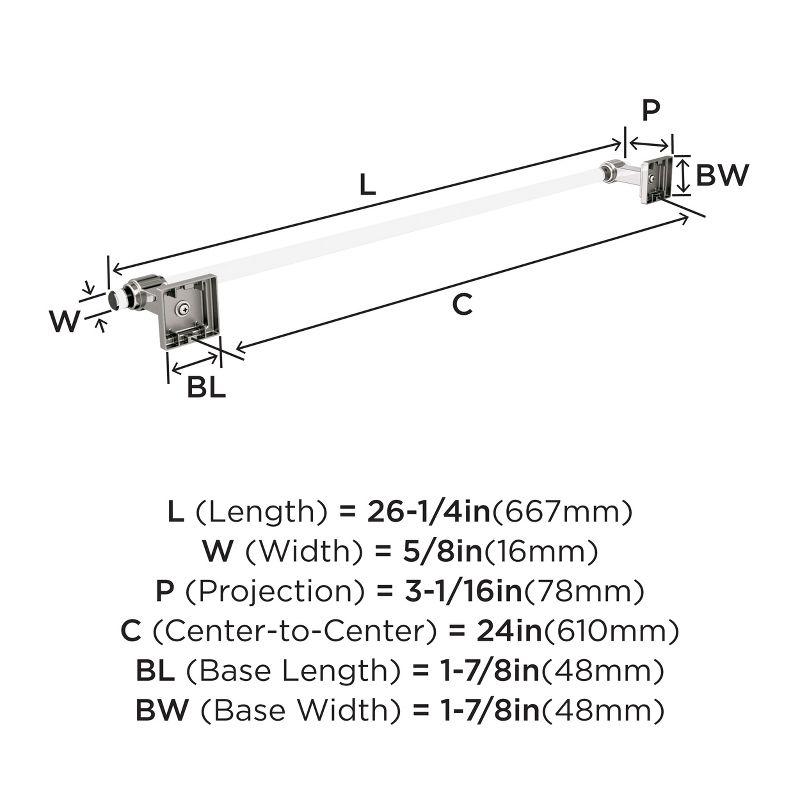 Amerock Glacio Clear/Polished Nickel 24 inch (610mm) Towel Bar