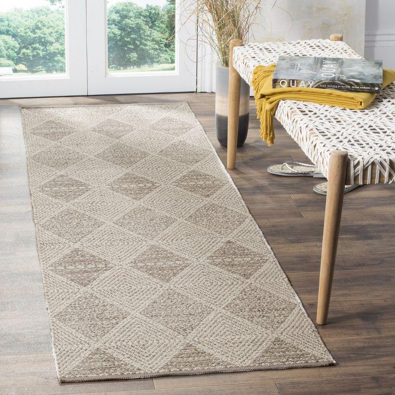 Makeda Casual Gray Cotton 27" Handwoven Runner Rug