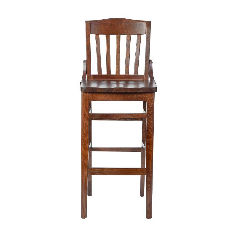 Flash Furniture HERCULES Series School House Back Walnut Wood Restaurant Barstool