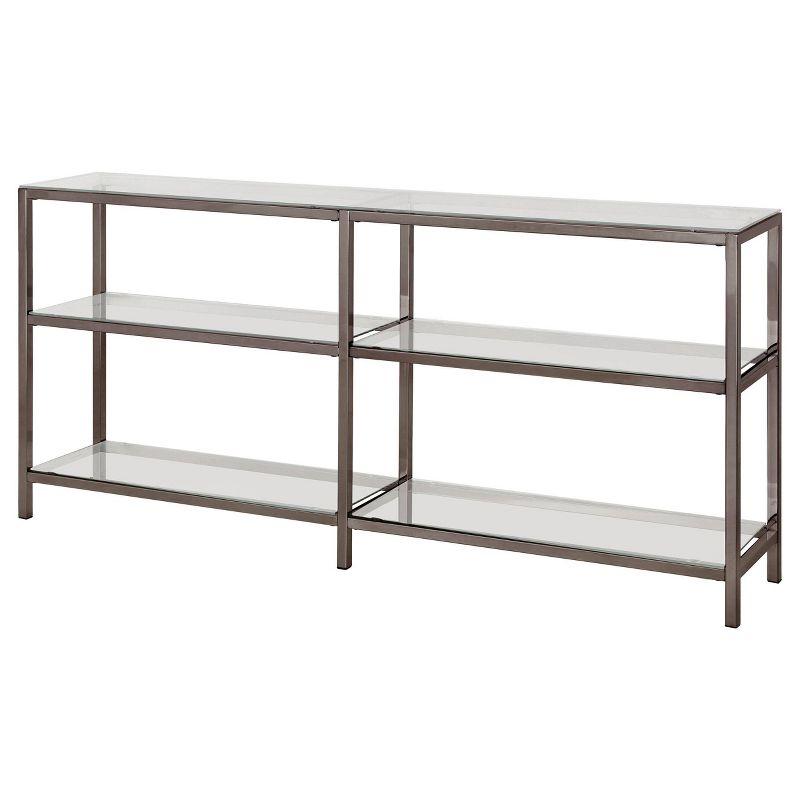 26.75" Contemporary 3 Shelf Console Bookcase with Glass Shelves Black Nickel - Coaster