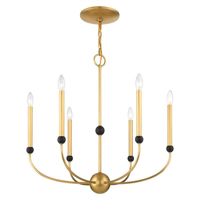 Livex Lighting Cortlandt 6 - Light Chandelier in  Natural Brass/Bronze