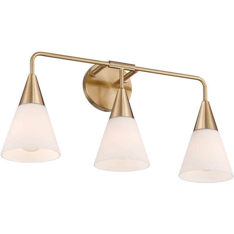 Possini Euro Design Possini Euro Amie 22" 3-Light Warm Brass and Opal Glass Bath Light