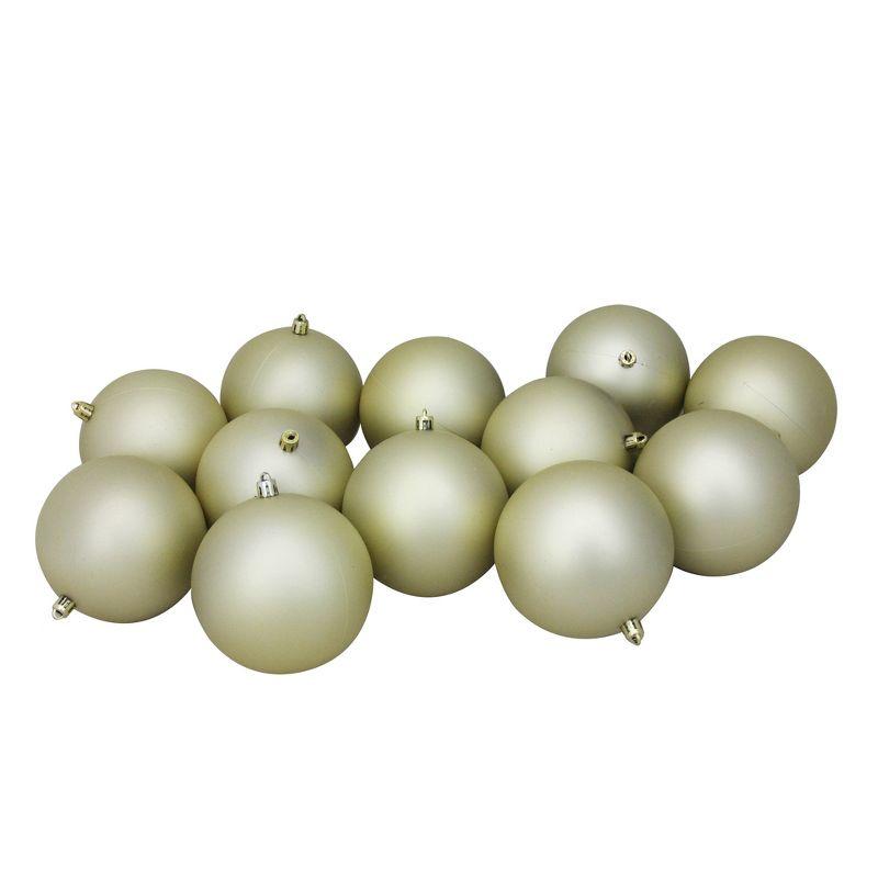 Champagne Gold Shatterproof Matte Christmas Ball Ornament Set, 4"