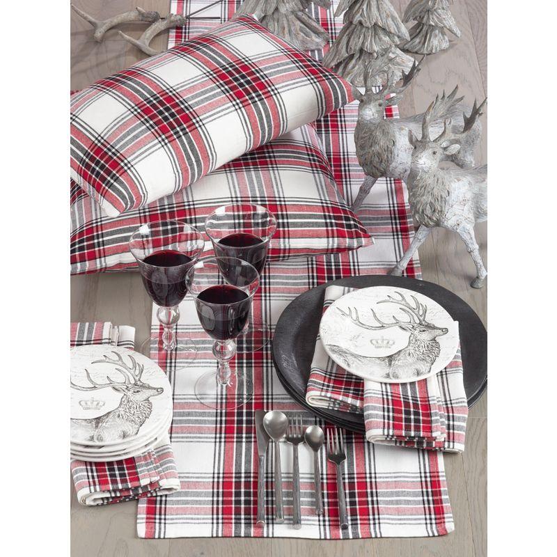 Classic Plaid Multicolor Cotton Table Runner, 16"x72"