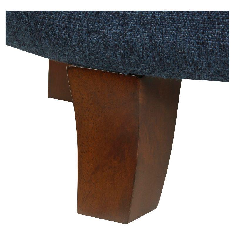Boho Tufted Storage Ottoman Purple - HomePop: Round, Footstool, Wood Legs, 250lb Capacity