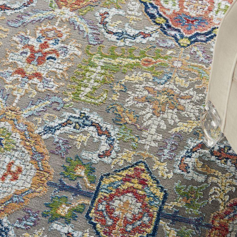 Nourison Global Vintage Traditional Bordered Indoor Area Rug Grey/Multicolor 4' x 6'
