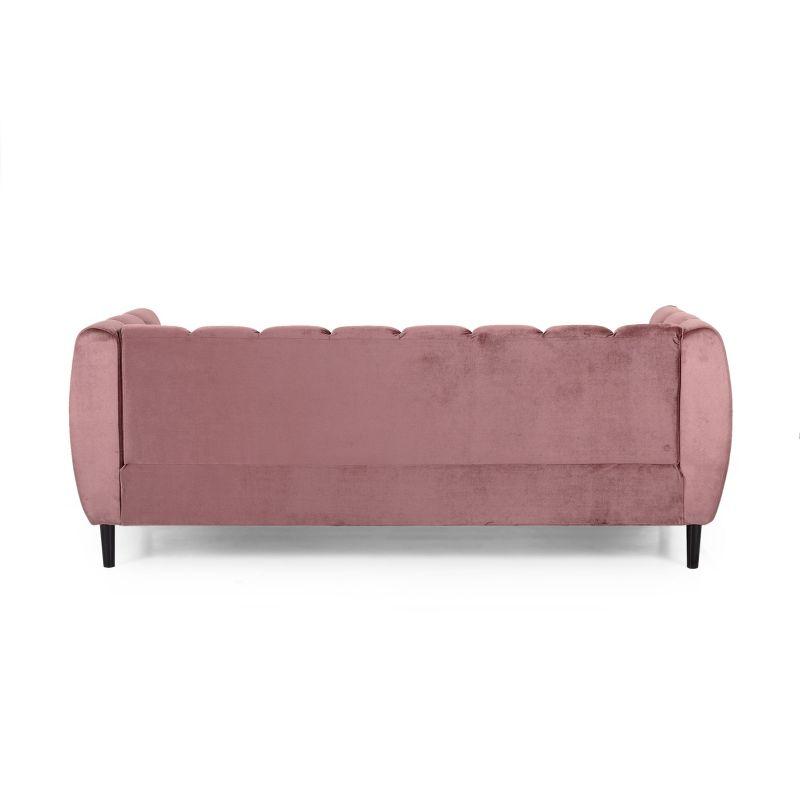 Christopher Knight Home Bobran Modern Wood and Velvet 3 Seater Sofa