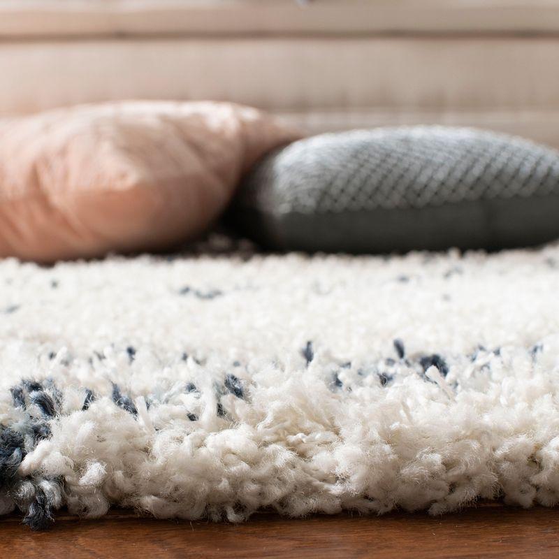 Pro Lux Shag PLX434 Power Loomed Indoor Area Rug - 5'x8' - Cream/Blue - Safavieh