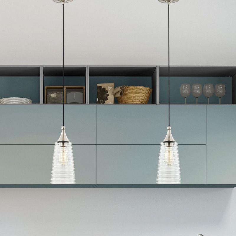 Livex Lighting Art Glass 1 - Light Pendant in  Brushed Nickel