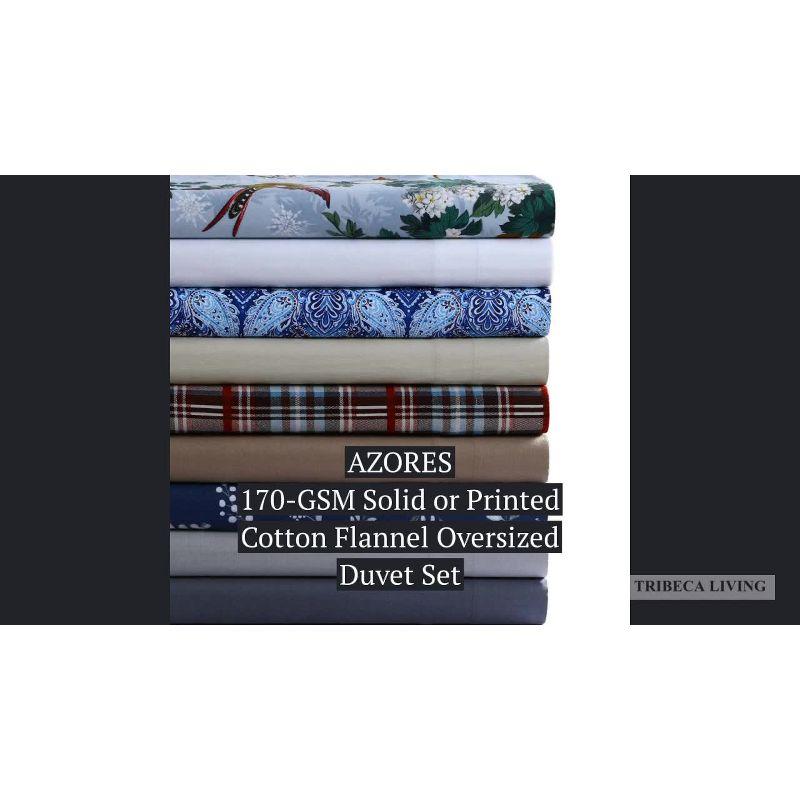 Sofi Paisley Printed Flannel Oversized Duvet Cover Set - Azores Home