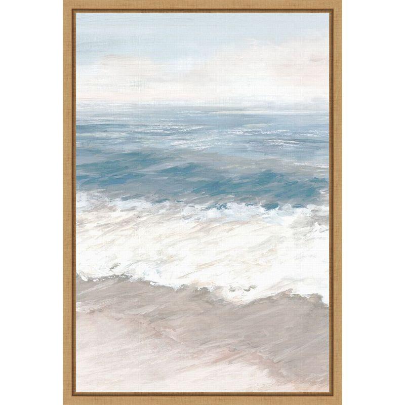 Eva Watts Coastal Beach Waves Canvas Wall Art Print