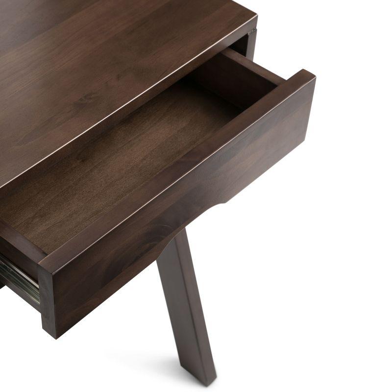 36" Darren Solid Wood Desk Warm Walnut - WyndenHall: Compact, Space-Saving Design with Storage