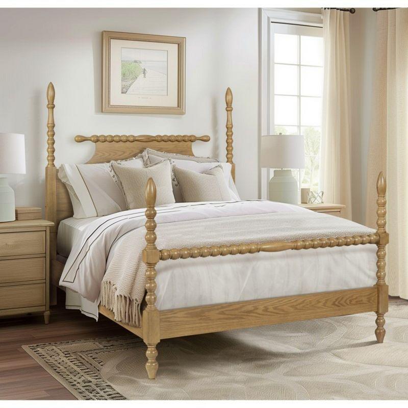 Madison Park Signature Beckett Solid Wood Low-Profile Bed Frame with Spindle Design