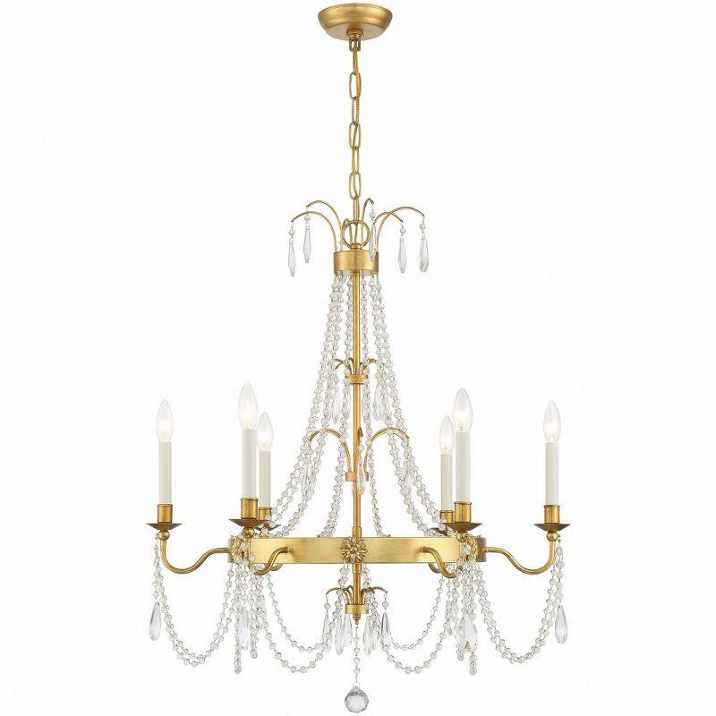 Maizey Antique Gold 6-Light Crystal Chandelier