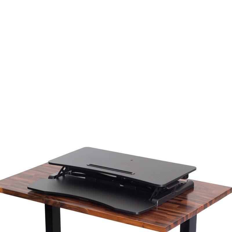 Black Adjustable Standing Desk Converter with Keyboard Tray