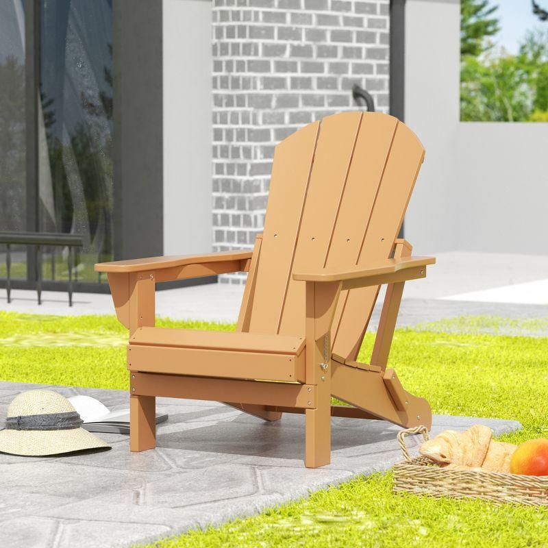 WestinTrends Malibu HDPE Outdoor Patio Folding Poly Adirondack Chair