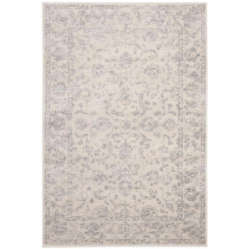 Carnegie CNG631 Power Loomed Area Rug - Cream/Light Grey - 5'1"x7'6" - Safavieh.