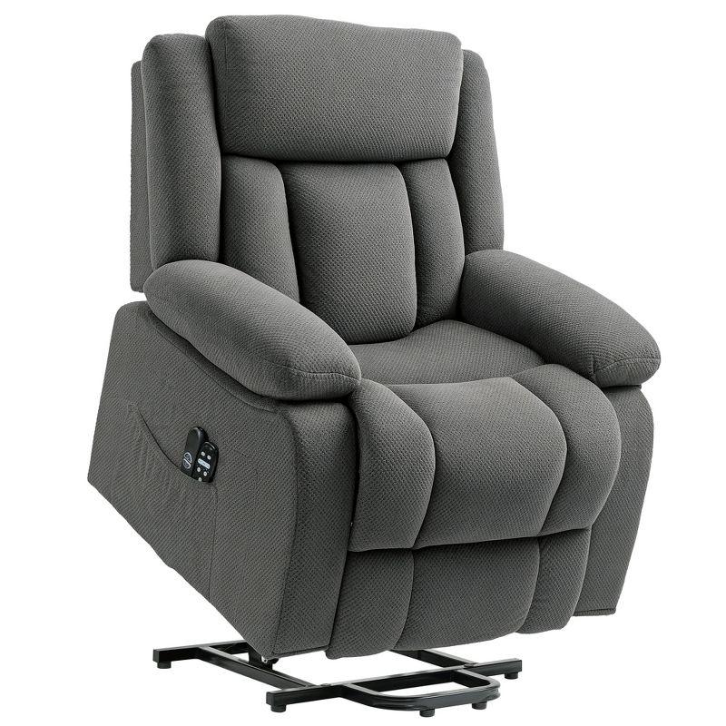 HOMCOM Power Lift Recliner Chair with Massage and Heat, Electric Lift Chair for Elderly, Gray