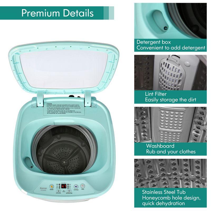 Costway 8lbs Portable Fully Automatic Washing Machine W/ Drain Pump Green