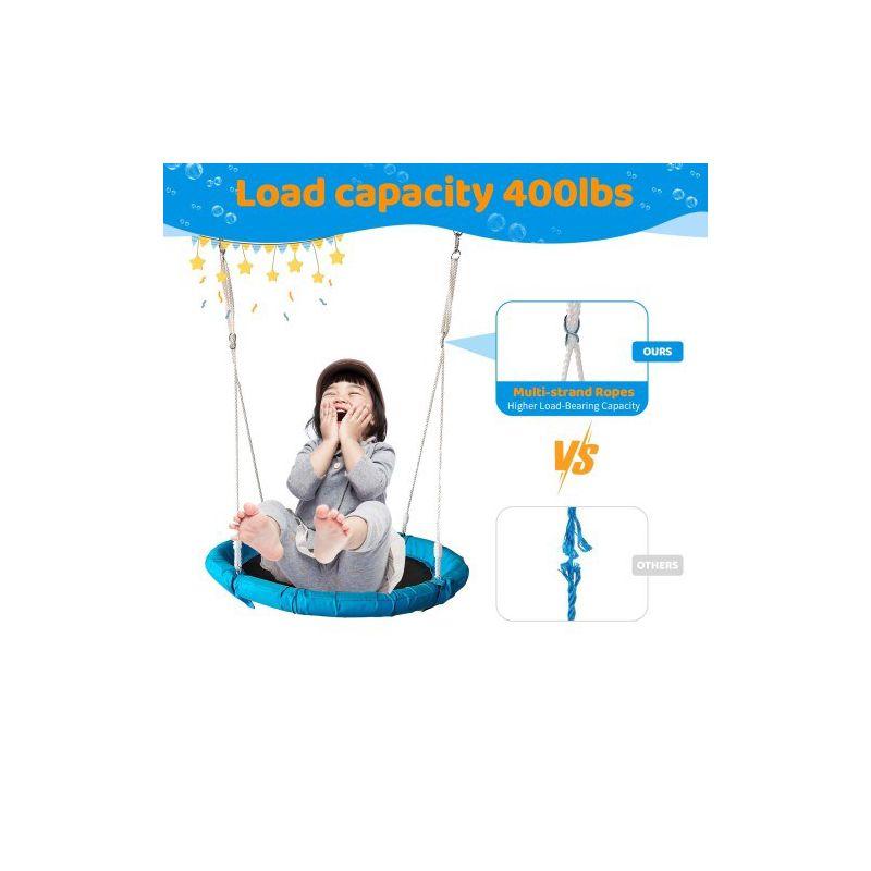 Kids Swing Set, Saucer Swing With Heavy Duty Outdoor A-Frame Metal Swing Stand For Playground Backyard, Style 2