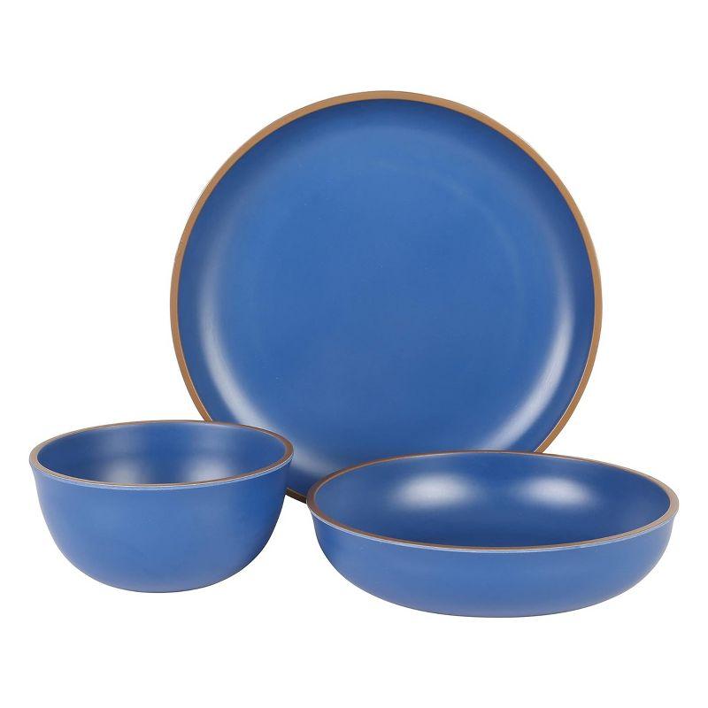 Gibson Home Rockabye 12 Piece Double Bowl Melamine Dinnerware Set