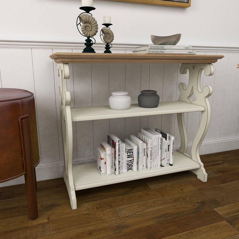 Farmhouse Wood Console Table Off White - Olivia & May: 2-Shelf Design, Tall Profile