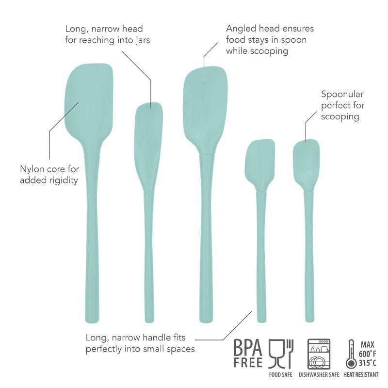 Tovolo 5pc Silicone Spatula Set Aqua