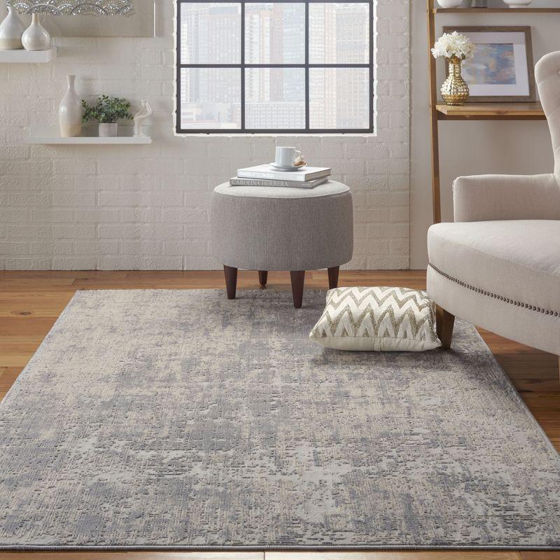 Nourison Rustic Textures Abstract Indoor Area Rug Ivory/Silver 3'11" x 5'11"