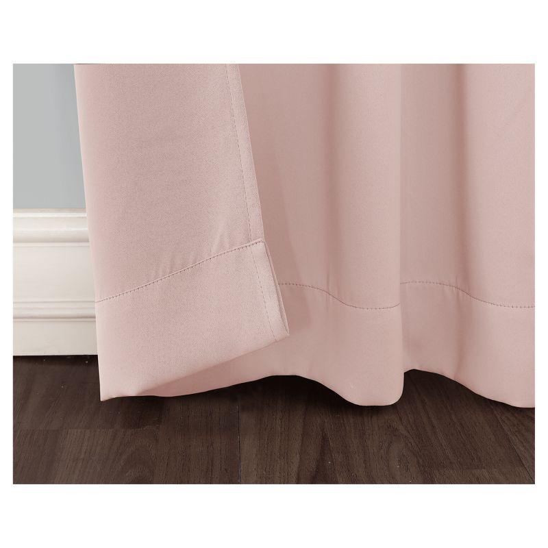 Blush Polyester Blackout Rod Pocket Curtain Panel