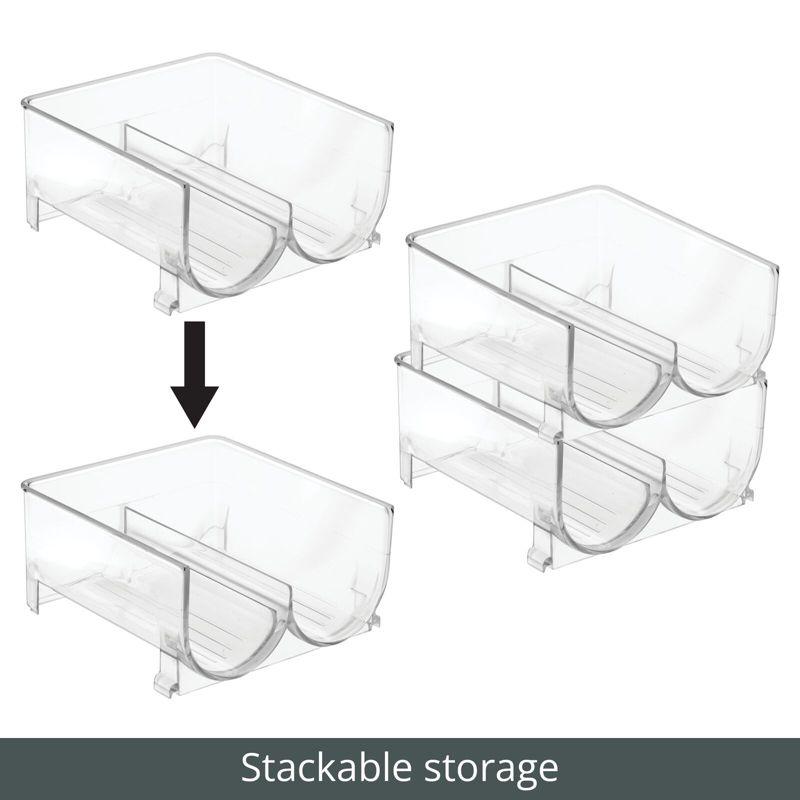 mDesign Plastic Free-Standing Stackable Water Bottle Storage Rack