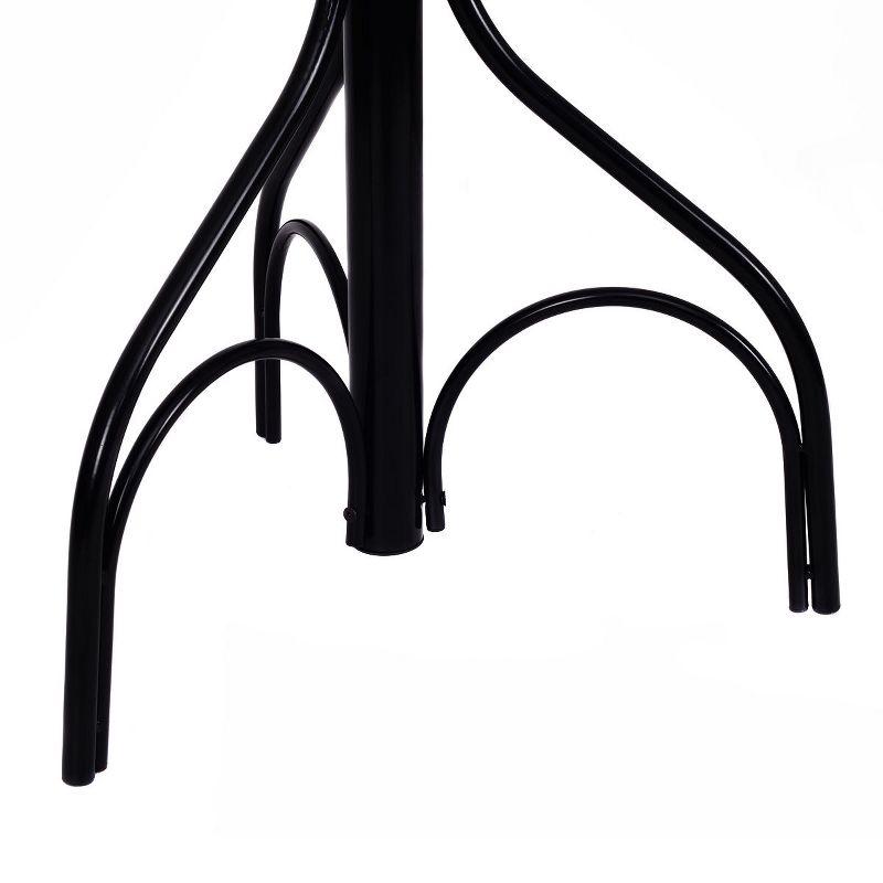 Black Metal Coat Rack with Umbrella Stand and Hooks