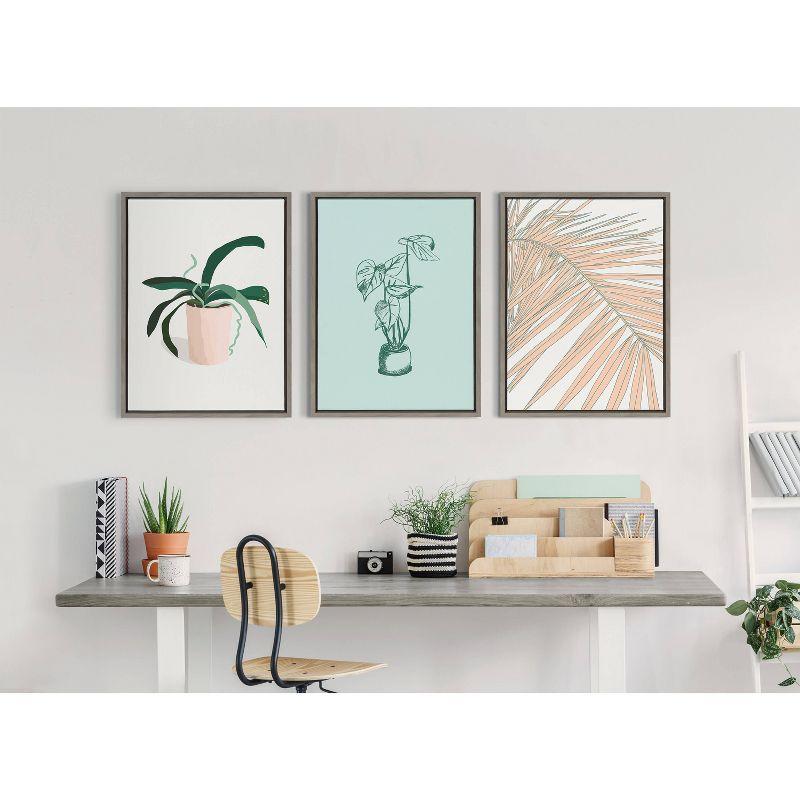 18 x 24 Sylvie Palms by Alicia Schultz Framed Wall Canvas Gray - Kate & Laurel All Things Decor