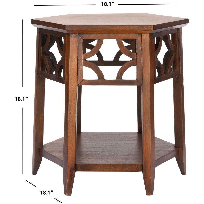 Connor Hexagon End Table - AMH4602A - Brown - Safavieh Couture