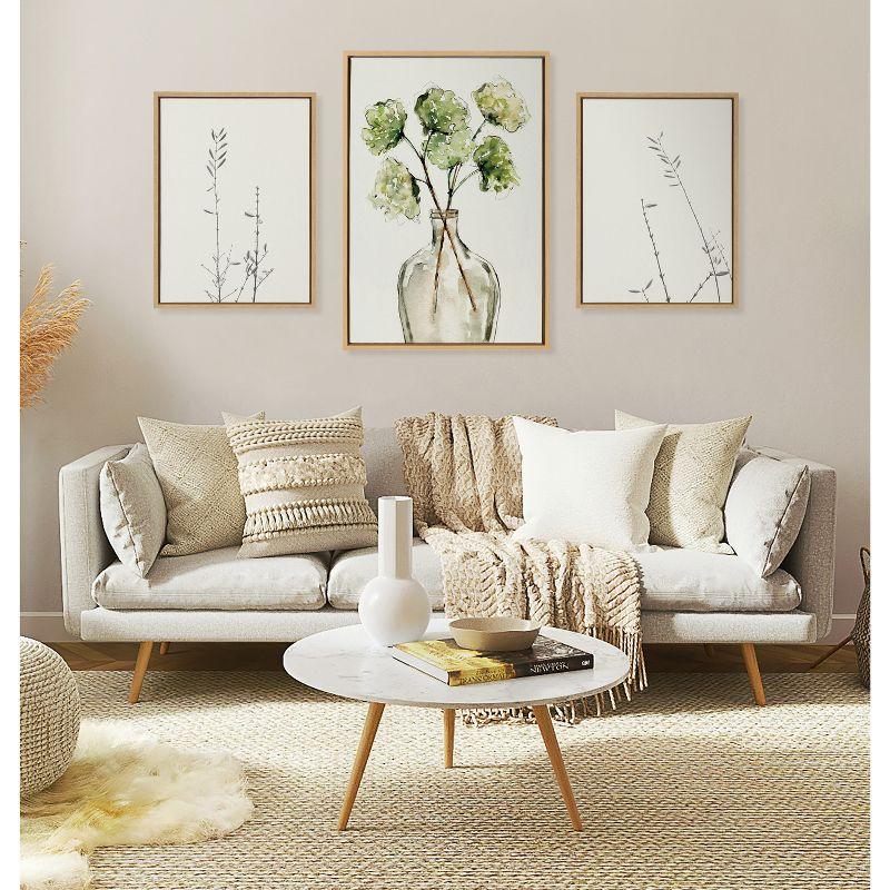 Sylvie Greenery Vase Framed Canvas by Sara Berrenson - Kate & Laurel All Things Decor