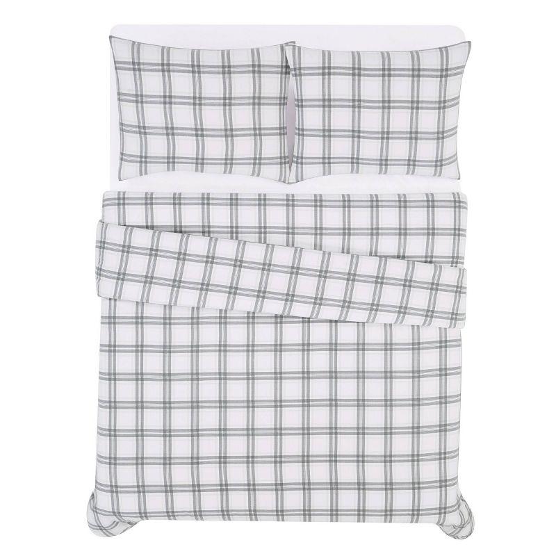 London Fog London Fog Plaid Flannel Duvet Cover Set
